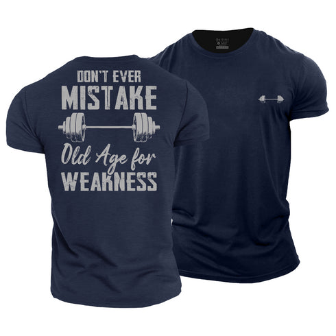 Men's Don't Ever Mistake Old Age for Weakness Cotton T-Shirt